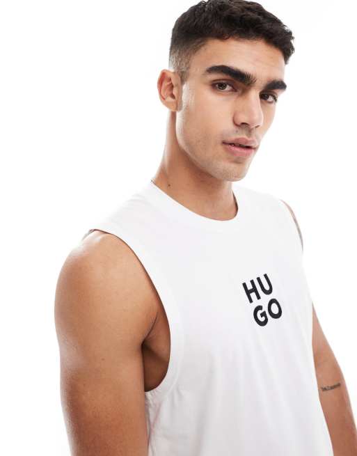 HUGO – Strand-Tanktop in Weiß