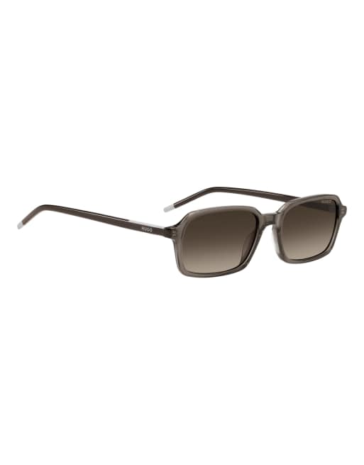 Hugo Sunglasses Hugo rectangular sunglasses with brown gradient lenses in brown, 5 of 6