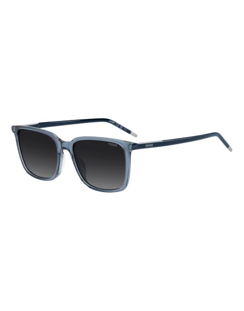 Hugo Sunglasses Hugo rectangular sunglasses with grey gradient lenses in blue - view 1