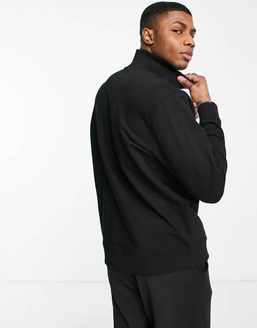 Hugo - Sweatshirt med halv lynlås i sort , 2 af 4