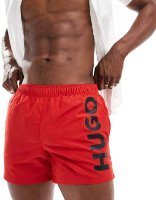 HUGO Swimwear abas swim shorts in red