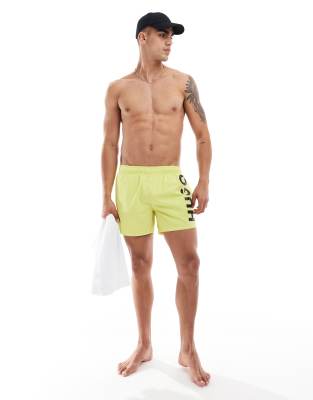 HUGO Swimwear abas swim shorts in yellow φωτογραφία