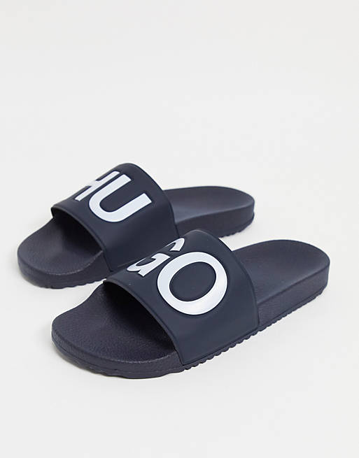 HUGO timeout sliders with logo in blue