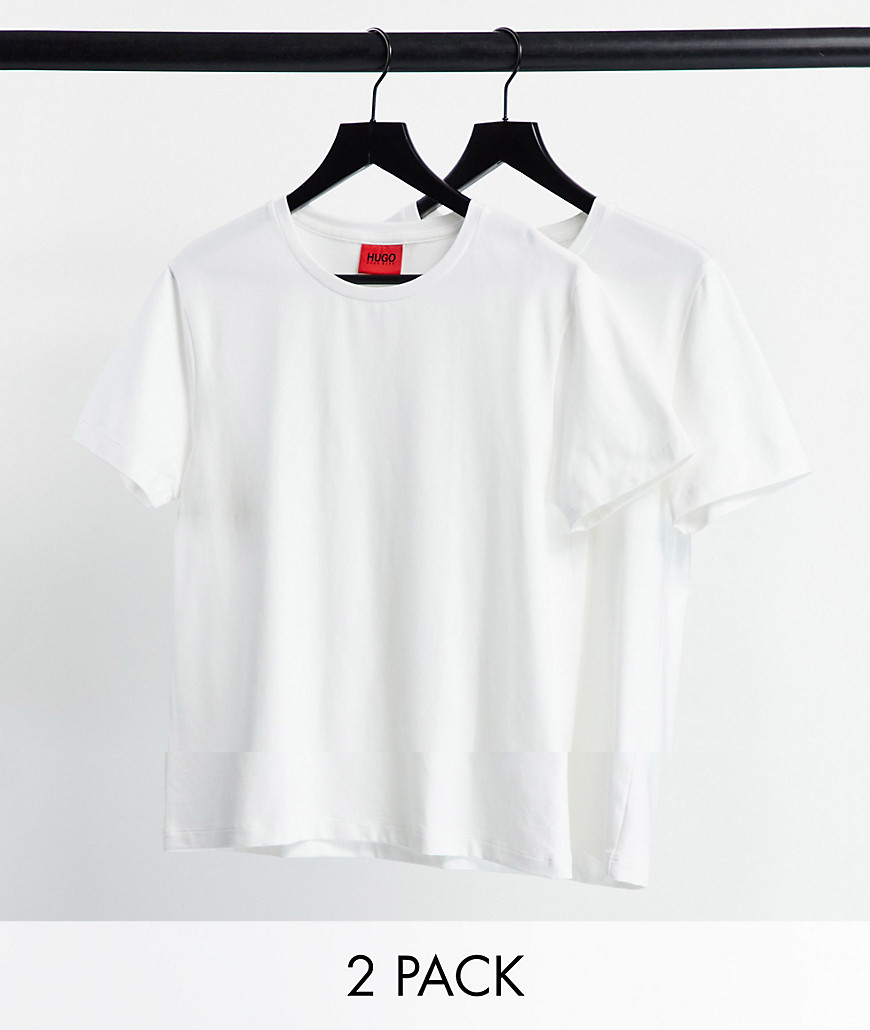 HUGO – Vit t-shirt med rund halsringning 2-pack