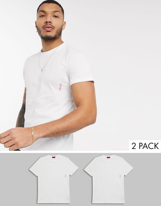 HUGO – Vita t-shirtar i 2-pack