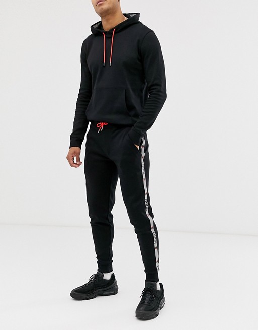 HUGO x Liam Payne side tape joggers in black