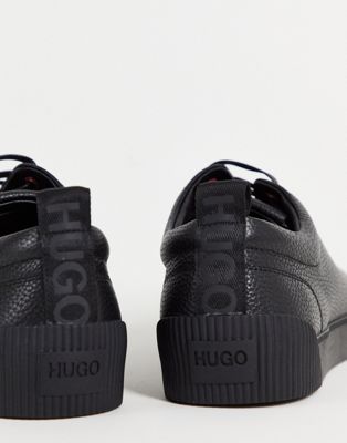 Baskets HUGO - Zero - Baskets basses avec dessus en cuir - Noir