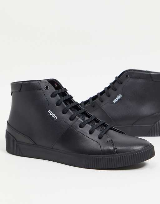 HUGO Zero Hito Baskets montantes en cuir Noir