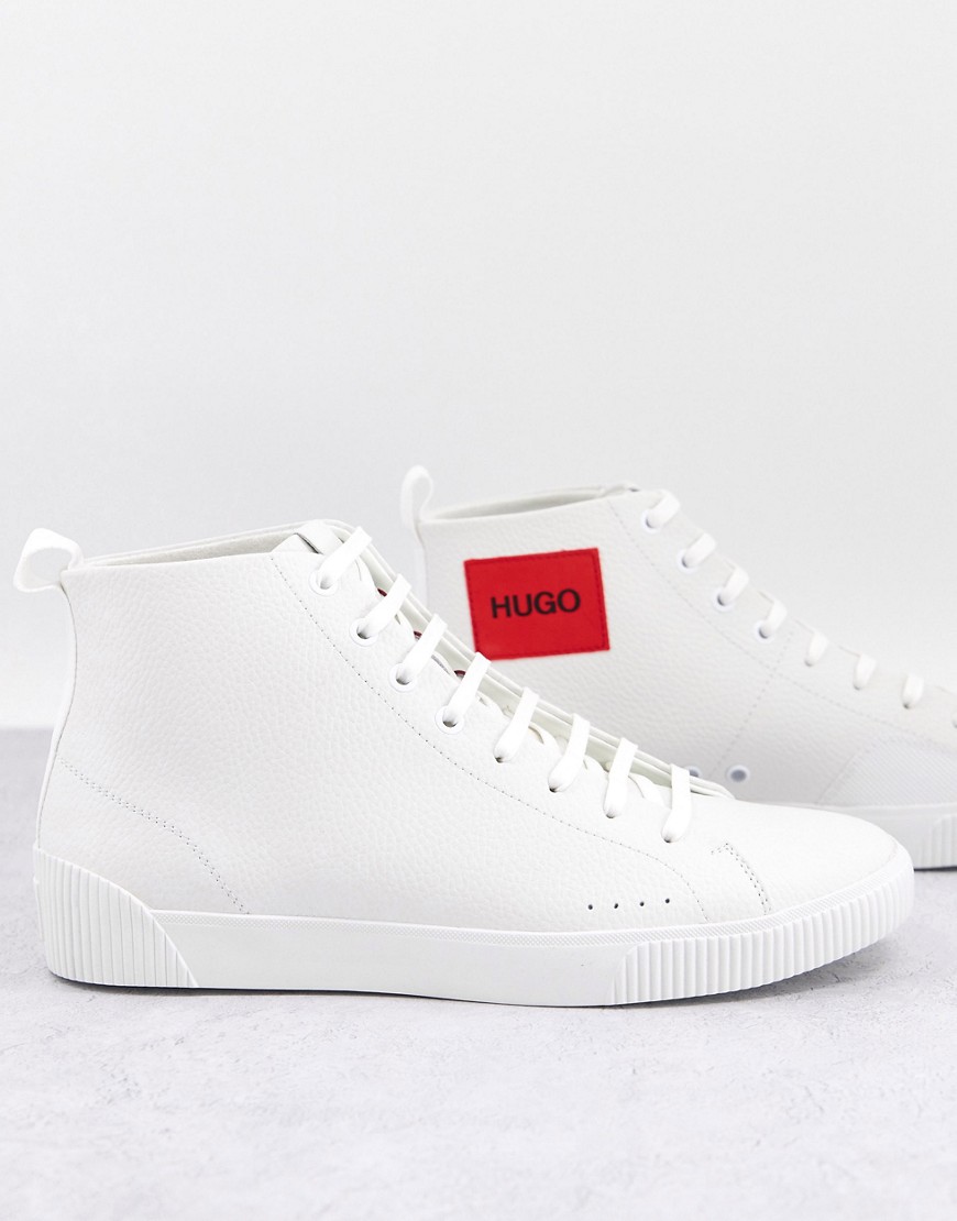 HUGO - Zero - Hoge leren sneakers in wit