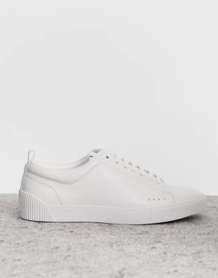 HUGO Zero leather trainers in white | ASOS