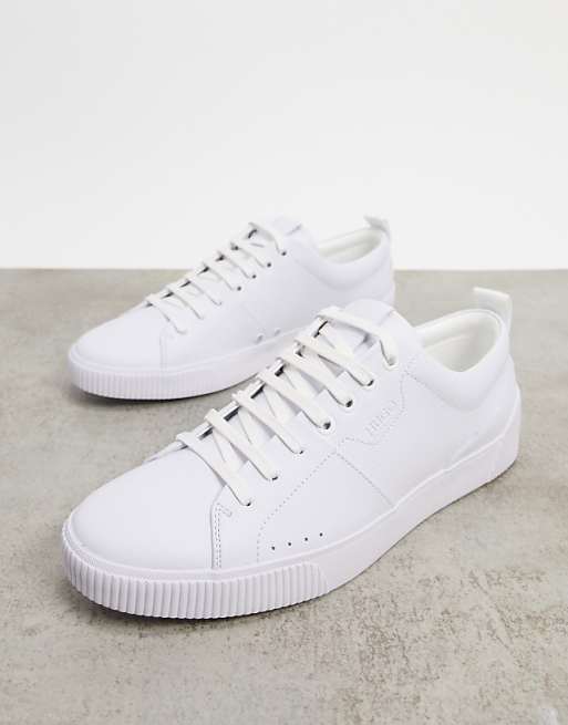HUGO Zero Tenn leather sneakers in white | ASOS
