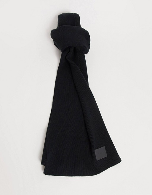 HUGO Zevo contrast logo scarf in black