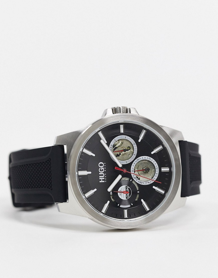HUGO - Zwart siliconen horloge 1530129