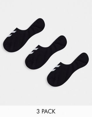 Hummel 3 pack invisible no show sock in black