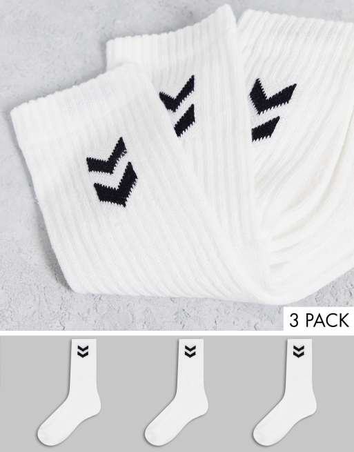 Hummel – Basic – Zestaw 3 par białych skarpetek