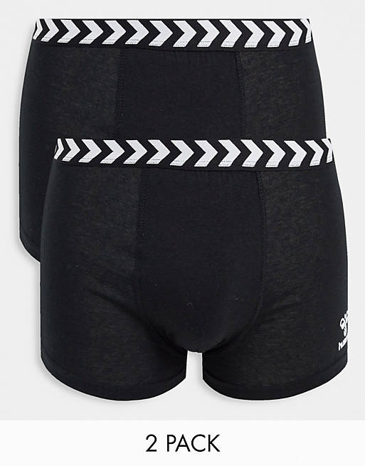 Hummel classic 2-pack boxer shorts in black
