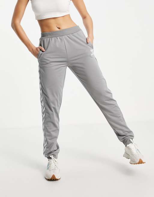 Hummel Classic Jogginghose in Grau mit Band und hohem Bund