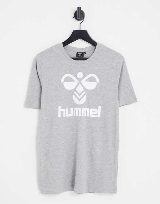 Hummel classic logo t-shirt in gray melange