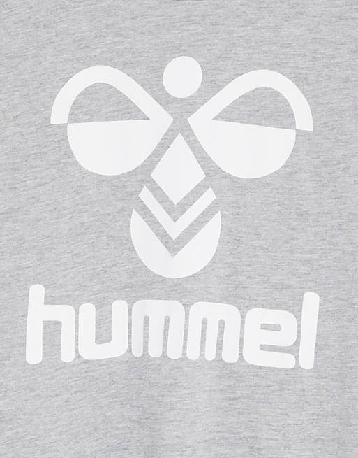 Hummel classic logo t-shirt in gray melange | ASOS