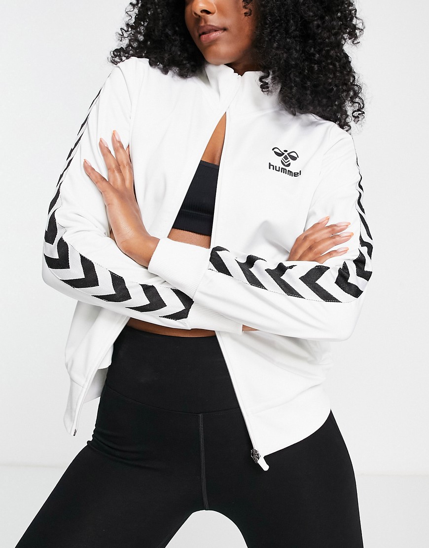 Hummel classic taped track jacket in white