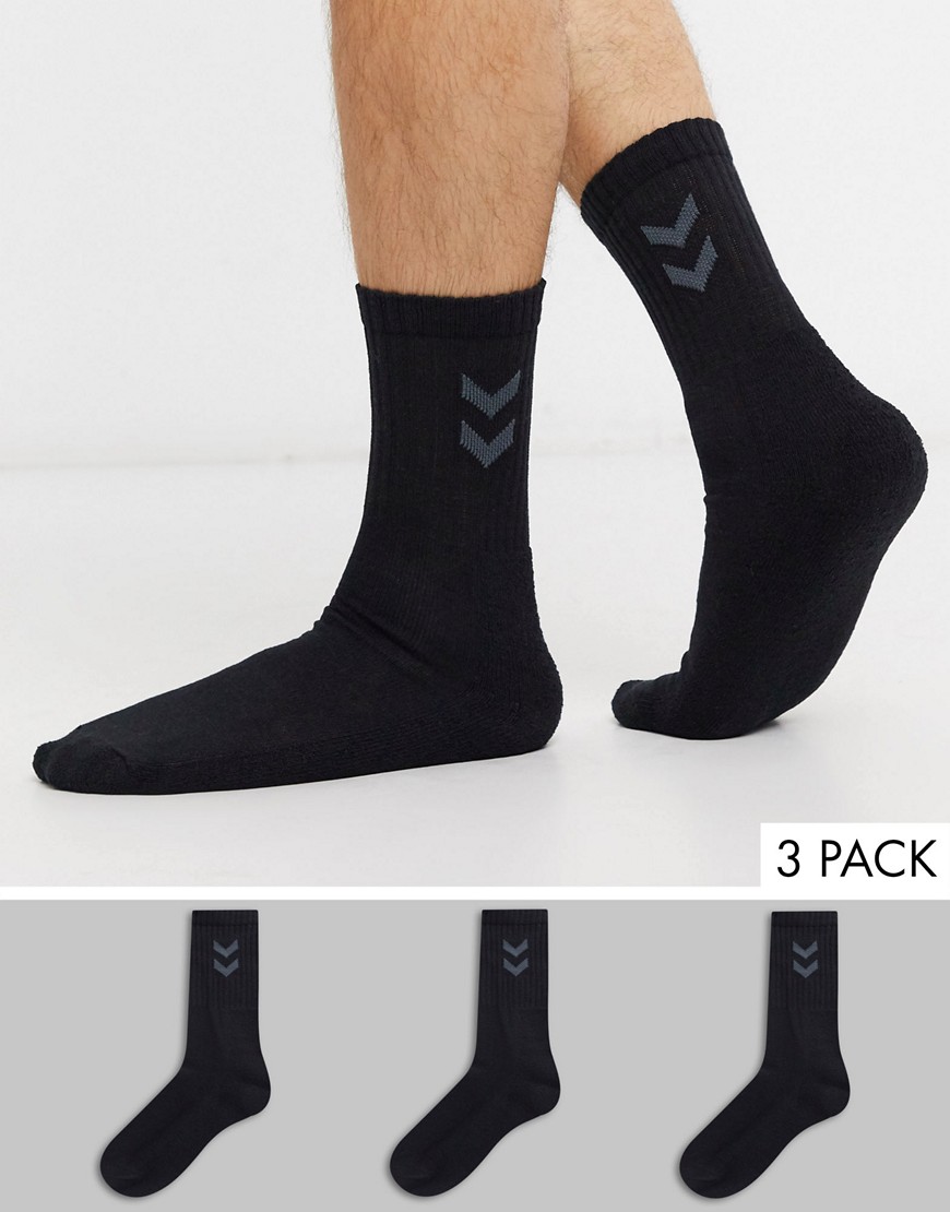 Hummel - Confezione da 3 calzini neri-Nero