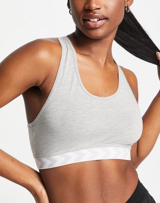 Hummel Hive 2 pack classic sports bralettes in grey
