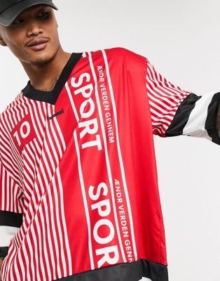Hummel Hive oversized soccer jersey in red