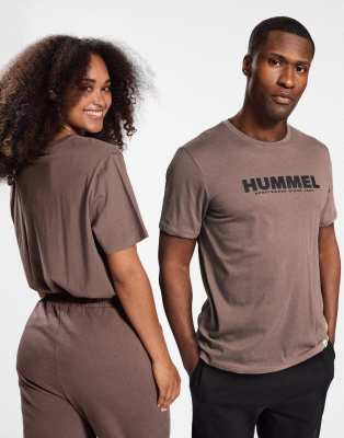 Hummel - Kurzärmliges Unisex-T-Shirt in Braun-Brown