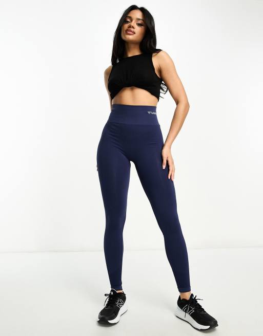 Hummel - Legging taille haute sans coutures - Bleu