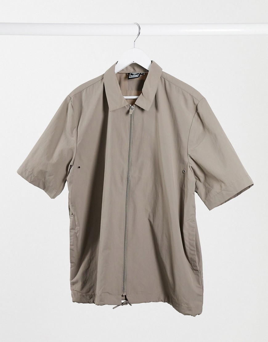 Hummel - Overhemd met ritssluiting in bruin