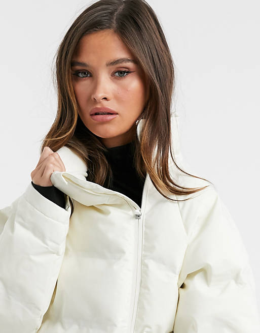  Hummel quilted puffer jacket in cream 
