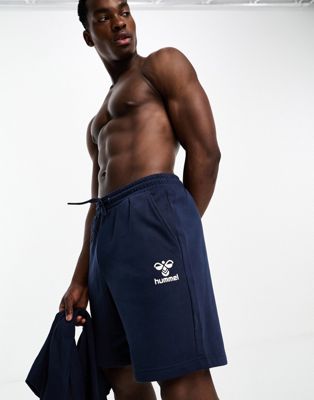 Hummel Regular Sweat Shorts With Logo In Blue | ModeSens