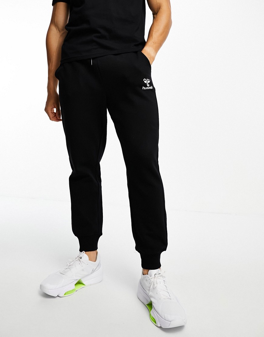 Hummel regular fit sweatpants with logo in black