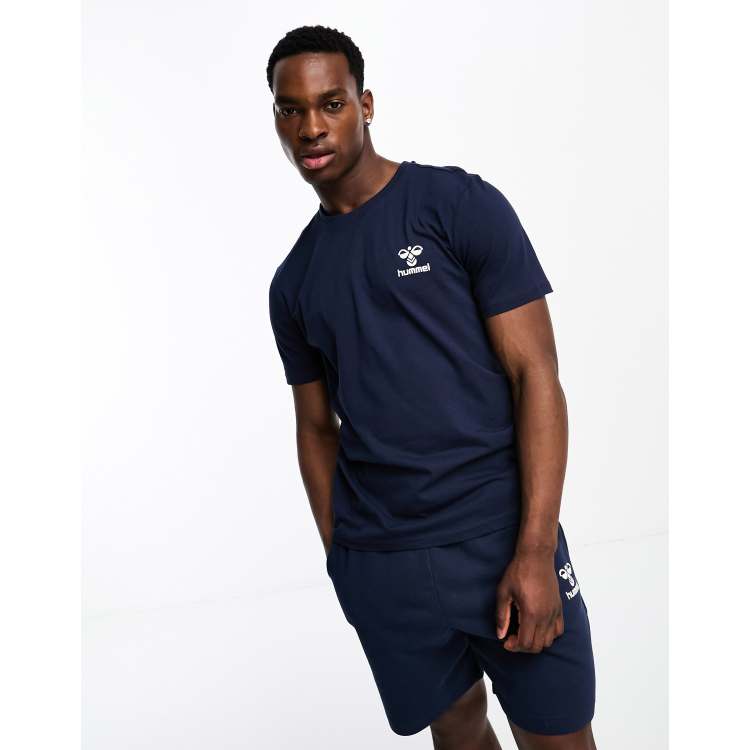 Hummel regular fit t-shirt logo in blue | ASOS