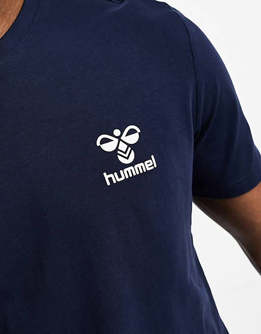 Hummel regular fit t-shirt with logo in blue | ASOS