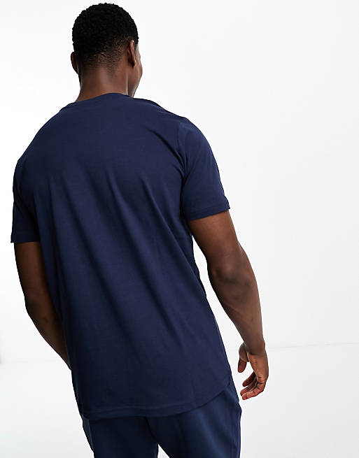 Hummel regular fit t-shirt with logo in blue | ASOS
