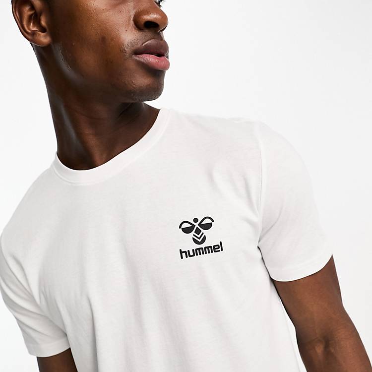 Hummel regular fit t-shirt with logo in white | ASOS
