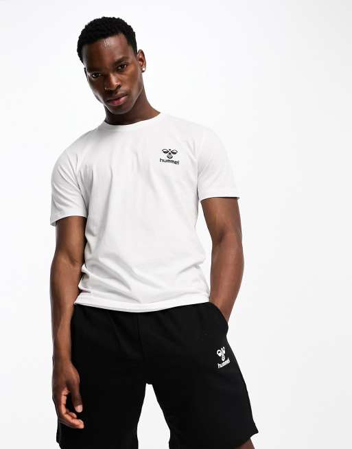 Hummel regular fit t shirt with logo in white