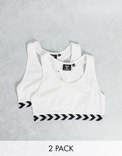 Hummel - Set van 2 bralettes met logo in wit