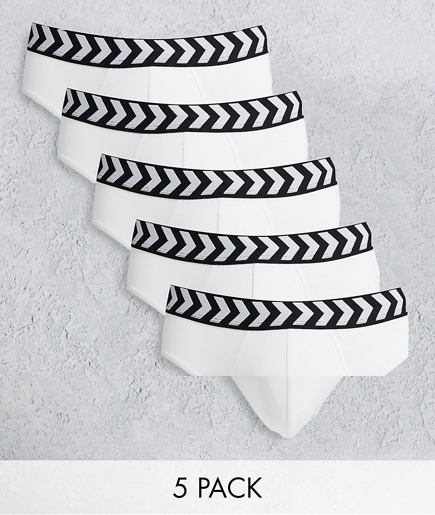 Hummel - Set van 5 paar onderbroeken met chevron tailleband in wit