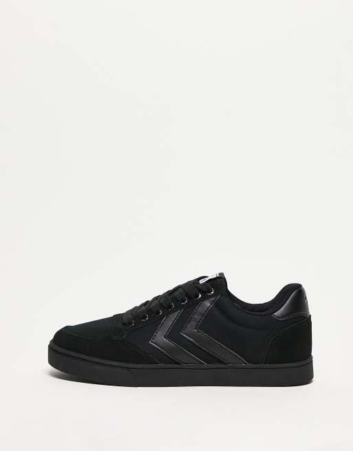 Hummel - Slimmer Stadil - Baskets basses unisexes ton sur ton - Noir
