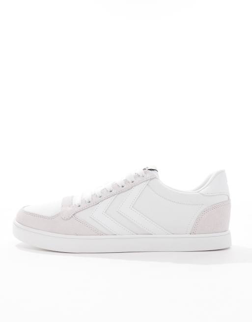 Hummel - Slimmer Stadil - Sneakers basse in tela bianche tono su tono, 2 di 5