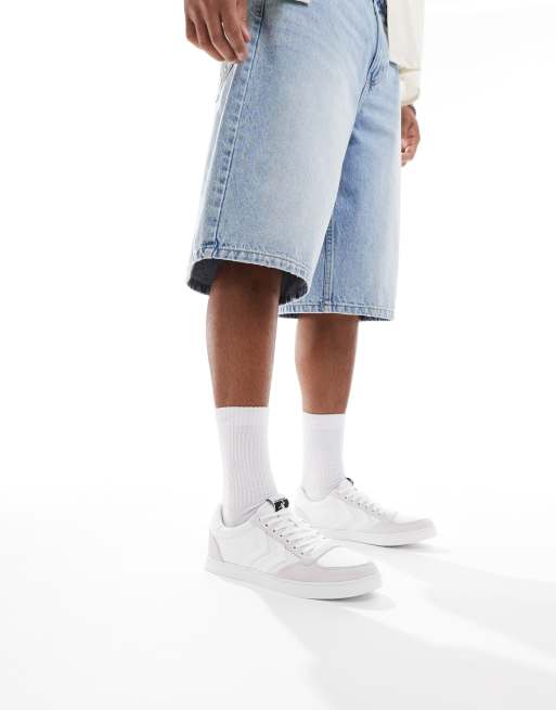Hummel - Slimmer Stadil - Sneakers basse in tela bianche tono su tono, 5 di 5
