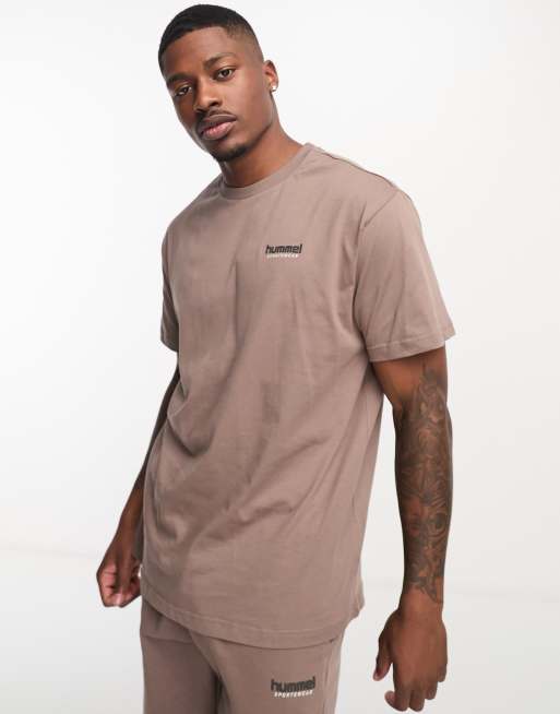 Hummel - T-shirt en jersey à logo - Marron