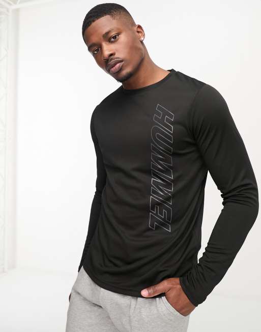 Hummel - Top de sport en tulle à manches longues - Noir