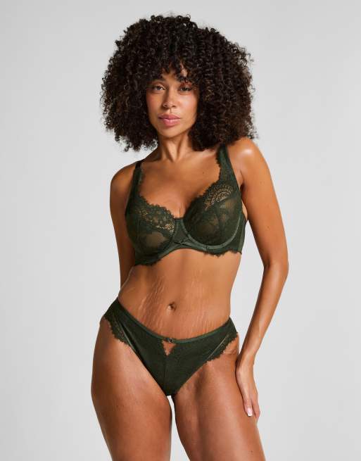 Hunkemöller - Amara - Niet-voorgevormde beugel-bh in groen, 3 van 4