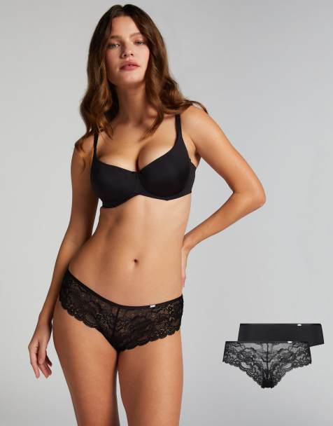 Hunkemöller – Angie – 2er-Pack Brazilian-Slips in Schwarz - view 1