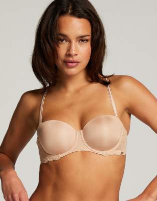 Hunkemöller - Angie - Gepolsterter, trägerloser Bügel-BH in Beige-Neutral