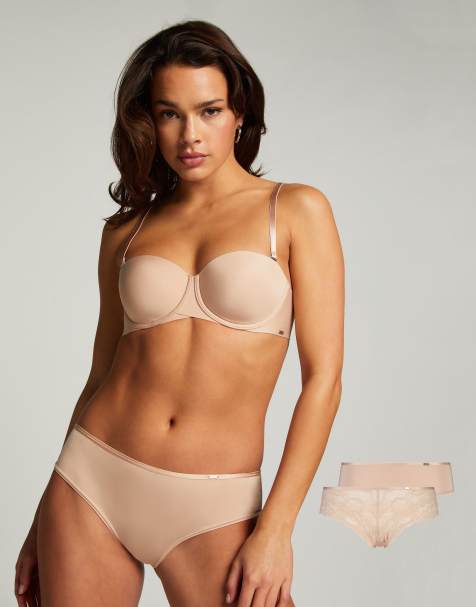 Hunkemöller - Angie - Set van 2 Braziliaanse onderbroeken in beige - view 1