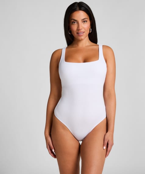 Hunkemoller - Body côtelé en coton - Blanc - view 1